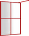 vidaXL - Inloopdouchewand - transparant - 140x195 - cm - ESG-glas - rood