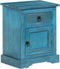 vidaXL - Nachtkastje - 40x30x50 - cm - massief - mangohout - blauw