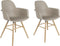 Zuiver Albert Kuip Eetkamerstoelen met armleuning Taupe - Set van 2