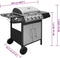 vidaXL Gasbarbecue 4+1 kookzone zwart en zilver