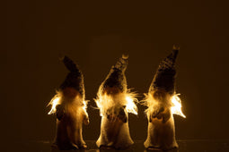 J-Line figuur Engel - polyresin - grijs - small - 3 stuks