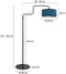 Steinhauer Bloeba 4169ZW - Vloerlamp - Verstelbare hoogte 150-165 cm - Blauwe velours kap Ø40 cm