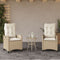 vidaXL - Tuinstoelen - 2 - st - verstelbaar - met - kussens - poly - rattan - beige