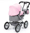 Bayer Design - Poppenwagen Trendy - Verstelbare duwstang - Grijs Roze