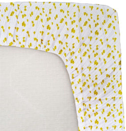 DOMIVA - Kinderjersey hoeslaken - Savanneprint - Geel 70x140 cm