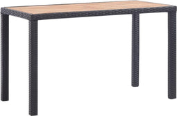 vidaXL Tuintafel 123x60x74 cm massief acaciahout zwart en bruin