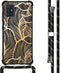 iMoshion Hoesje Geschikt voor Samsung Galaxy A51 Hoesje Met Koord - iMoshion Design Hoesje met Koord - Goud / Zwart / Golden Leaves