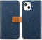 iMoshion Hoesje Geschikt voor iPhone 13 Mini Hoesje Met Pasjeshouder - iMoshion Luxe Canvas Bookcase - Donkerblauw