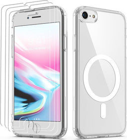 Podec iPhone SE (2022) - MagSafe Telefoonhoesje - Inclusief 3 Screenprotectors - Dun