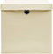 vidaXL - Opbergboxen - met - deksel - 10 - st - 28x28x28 - cm - crèmekleurig