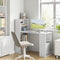 Esituro Bureau - 120x55x120cm - Bureau met opbergruimte en boekenkast - Wit