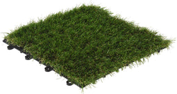Pro Garden Tuintegel/terrastegels - 6x stuks - groen - kunstgras - 30 x 30 cm - vlonder vloertegels - klikbaar