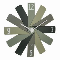 TFA Dostmann Clock in The Box analoge wandklok, 60.3020.04, designklok, plug-in design, tikt niet, lange batterijduur, geschikt voor slaapkamer/keuken/studeerkamer, groen