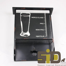 Wandkast bier metaal met glas ervoor inclusief opener 50x40cm
