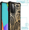 iMoshion Hoesje Geschikt voor Samsung Galaxy A52 (4G) / A52s / A52 (5G) Hoesje Met Koord - iMoshion Design Hoesje met Koord - Goud / Zwart / Golden Leaves
