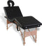 vidaXL - Inklapbare - massagetafel - 4 - zones - met - houten - frame - (zwart)