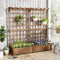 Coast Verhoogde Plantenbak - Houten Tuinbed met Klimrek en Hangdak - 180 x 48 x 183 cm - Oranje/Koffiebruin