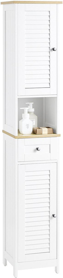 SoBuy FRG236-WN - Badkamerkast - 2 deuren 1 la - Wit