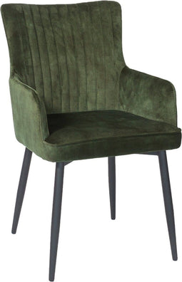 Furntastik Lomellina Eetkamerstoel, Vintage Velvet, groen
