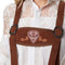 dressforfun Lederhose Ammersee M - verkleedkleding - kleurrijke stiksels - bruin