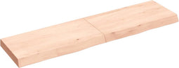 vidaXL - Wastafelblad - 120x30x(2-6) - cm - onbehandeld - massief - hout
