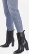 BRONX new-americana - Enkellaars - Gladleer met binnenrits en metalen neus - Zwart