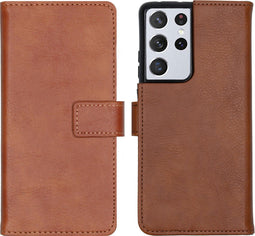iMoshion Hoesje Geschikt voor Samsung Galaxy S21 Ultra Hoesje Met Pasjeshouder - iMoshion Luxe Bookcase - Bruin