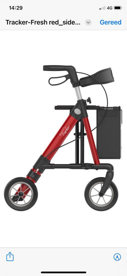 Rehasense - Rollator - Tracker - Lichtgewicht - Rood - Ruggordel - Stokhouder