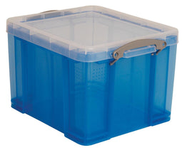 Really Useful Box opbergdoos 35 liter, transparant, blauw 6 stuks