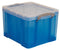 Really Useful Box opbergdoos 35 liter, transparant, blauw 6 stuks