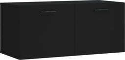 vidaXL - Wandkast - 80x36,5x35 - cm - bewerkt - hout - zwart
