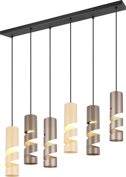 TRIO STREAM - Hanglamp - 6 lichtpunten - Multicolour