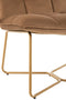 J-Line loungestoel Lisa - metaal/textiel - bruin - 2 stuks