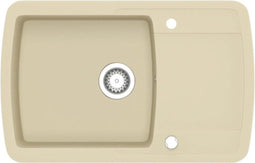 vidaXL - Gootsteen - enkele - bak - graniet - beige