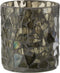 J-Line kaarshouder Mozaiek - glas - grijs/groen - small - 2 stuks