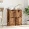 vidaXL - Dressoirs - 2 - st - 30x30x70 - cm - bewerkt - hout - oud - houtkleurig