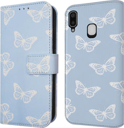 iMoshion Hoesje Geschikt voor Samsung Galaxy A20e Hoesje Met Pasjeshouder - iMoshion Design Bookcase smartphone - Blauw / Butterfly