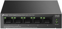 TP-Link LS105GP - Schakelaar - 5x RJ45 1Gbps - 4x PoE+ (65W) - Zwart
