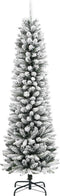 vidaXL - Kunstkerstboom - met - sneeuw - smal - 120 - cm - PVC - en - PE