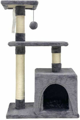 Stijlvolle Kattenkrabpaal Poppy - Grijs - Afmetingen: 50 x 30 x 80 cm
