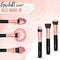 VAIVE Make Up Kwasten Set - 15-delige set - Vegan - Synthetisch haar - Zwart Rosé goud