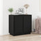 vidaXL - Sideboard - Zwart - Eiken - 80x34x75 - cm - Gelaagd - Hout