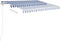 vidaXL - Luifel - handmatig - uittrekbaar - met - LED - 3,5x2,5 - m - blauw - en - wit