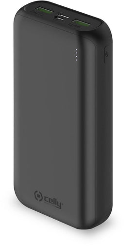 Celly PBE20000 - Powerbank 20000mAh - 2x USB-A uitgangen - USB type-C