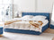 DREUX - Bed met opbergruimte - Blauw - 180 x 200 cm - Polyester