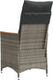 vidaXL - Tuinstoelen - 2 - st - verstelbaar - met - kussens - poly - rattan - grijs