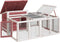 vidaXL - Konijnenhok - 144x123x67,5 - cm - massief - grenenhout - mokkakleurig