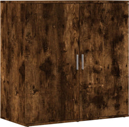 vidaXL - Dressoir - 79x38x80 - cm - bewerkt - hout - gerookt - eikenkleurig