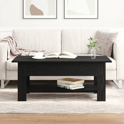 vidaXL - Salontafel - Zwart - Eiken - 102x55x42 - cm - Gelaagd - Hout