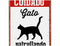 Stalen Wanddecoratie – Cuidado Gato – Uniek Ontwerp voor Kattenliefhebbers
